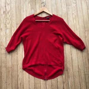 Red 3/4 sleeve sweater from express.